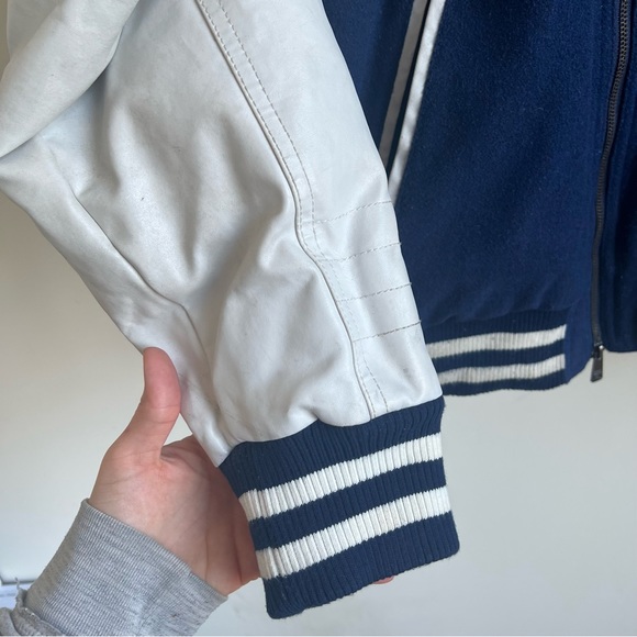 Rocawear ROC Rebel League Embroidered Contrast Varsity Jacket Navy White Size XL - Picture 5 of 16